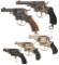 Five Antique Double Action Revolvers