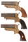 Three C. Sharps & Co. Model 2 Four Shot Pepperbox Pistols