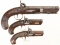 Three Henry Deringer Style Percussion Pistols