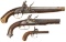 Three Antique Muzzle Loading Pistols
