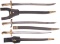 Three Antique American Bayonets with Sheaths