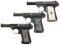 Three Savage Semi-Automatic Pistols