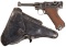 Erfurt Luger Semi-Automatic Pistol with Holster
