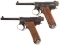 Two Nagoya Arsenal Type 14 Nambu Pistols