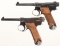 Two Japanese Type 14 Nambu Semi-Automatic Pistols