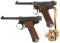 Two Nagoya Type 14 Nambu Pistols