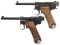 Two Nagoya Arsenal Type 14 Nambu Pistols