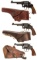 Three S&W Military Revolvers with Holsters