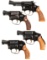 Four Smith & Wesson Double Action Revolvers