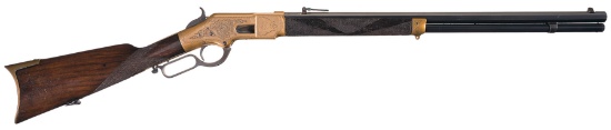 Engraved Winchester Model 1866 Lever Action Rifle