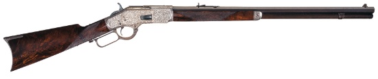 Engraved Winchester Second Model 1873 Lever Action Rifle