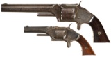 Two Antique Spur Trigger Revolvers