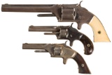 Three Antique Smith & Wesson Revolvers