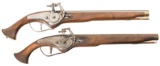 Two Mendi Reproduction Wheel Lock Pistols