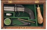 Cased English Center Hammer Percussion Pepperbox