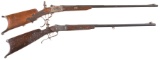 Two Engraved Martini Style Schuetzen Rifles