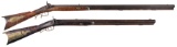 Two American Back Action Percussion Half-Stock Rifles