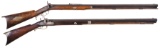 Two American Half-Stock Percussion Rifles