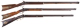 Three American Half-Stock Percussion Rifles