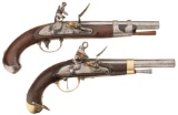 Two Martial Flintlock Pistols