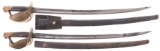 Two U.S. 1851 Ames Naval Cutlasses with Scabbards