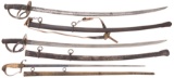 Three American Swords with Scabbards