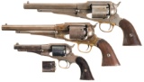 Three Antique Remington Percussion Revolvers
