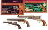 Four Percussion Revolvers and One Flare Pistol