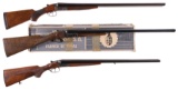 Three Engraved Double Barrel Shotguns