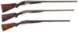 Three Engraved Double Barrel Shotgun