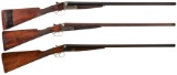 Three Engraved English Double Barrel Shotguns