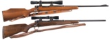 Two Scoped Pre-64 Winchester Model 70 Bolt Action Rifles
