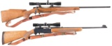 Two Browning Rifles with Scopes