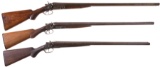 Three Double Barrel Hammer Shotguns