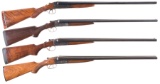 Four Engraved Double Barrel Shotguns