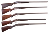 Five Double Barrel Shotguns