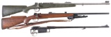 Two Bolt Action Rifles and One Barreled Action