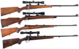 Four Bolt Action Rifles