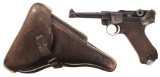 Luger Semi-Automatic Pistol with Trophy Marked Holster