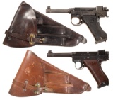 Two Lahti Semi-Automatic Pistols with Holsters
