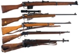 Five Enfield/SMLE Bolt Action Long Guns