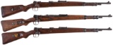 Three Nazi Model 98 Bolt Action Rifles