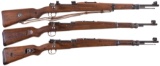 Three Military Mauser Bolt Action Rifles