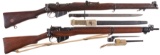 Two British Military Bolt Action Rifles with Bayonets