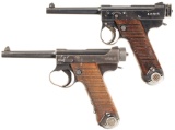 Two Nagoya Arsenal Type 14 Nambu Pistols