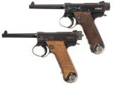 Two Nagoya Arsenal Type 14 Nambu Pistols