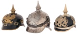 Three German Pickelhaube Style Helmets
