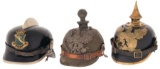 Three German Pickelhaube Helmets