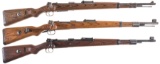 Three Nazi Military Bolt Action Mauser Rifles