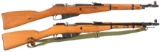 Two Polish M44 Mosin Nagant Bolt Action Carbines